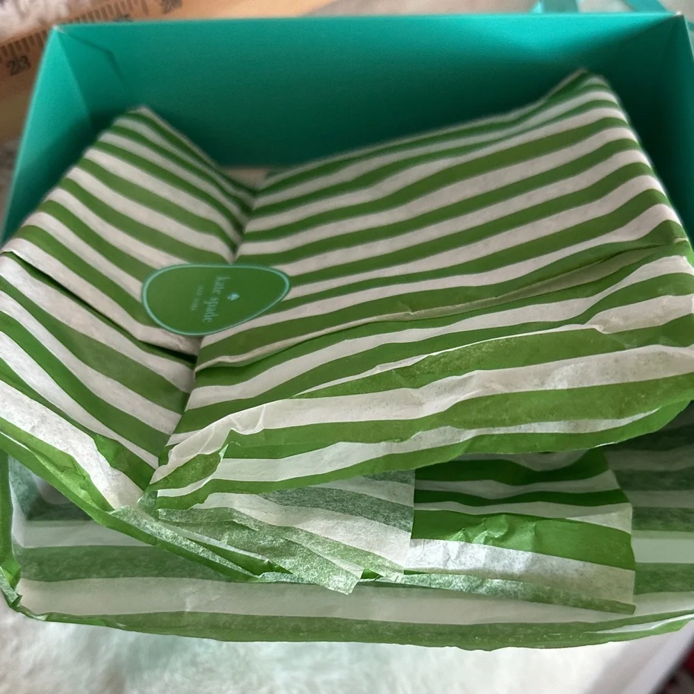 Kate Spade Green/Blue Gift Box with Blue Ribbon